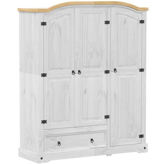 Garde-robe Corona blanc 151,5x52x186 cm bois de pin massif