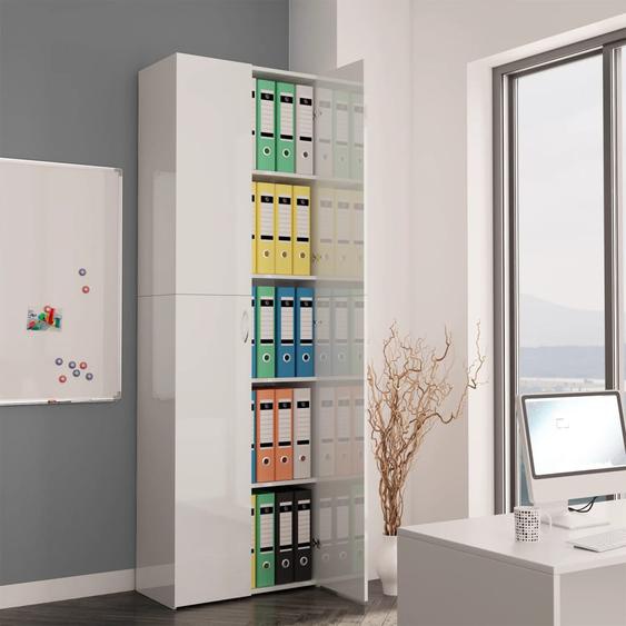 Armoire de bureau Blanc brillant 60x32x190 cm Bois dingénierie
