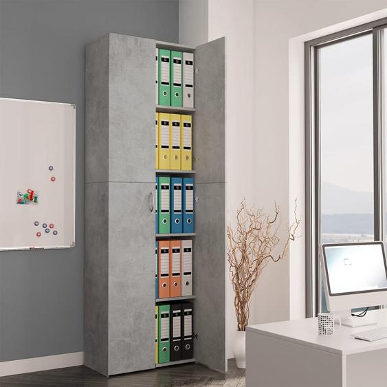 Armoire de bureau Gris béton 60x32x190 cm Bois dingénierie
