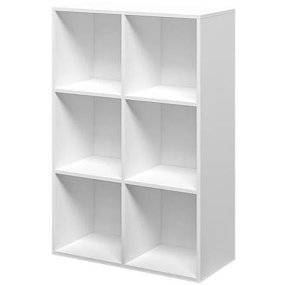 Armoire de bureau moderne blanc 6 étagères cubiques 65x30x97cm Ika 2