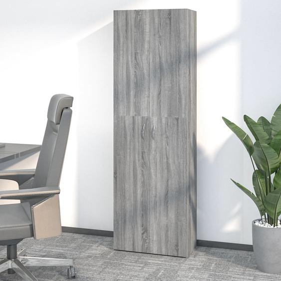 Armoire de bureau Sonoma gris 60x32x190 cm Bois dingénierie