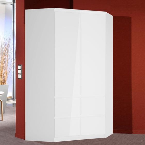 Armoire de chambre à coucher, 121 x 121 cm, blanc mat / blanc brillant