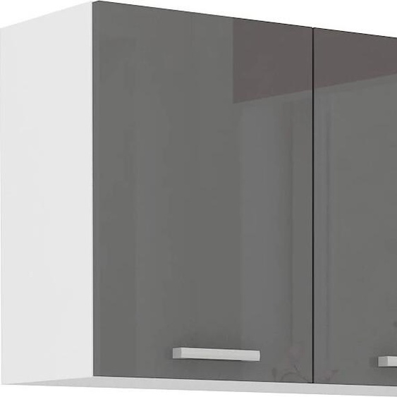Armoire de cuisine supérieure SAEED – largeur 80 cm, gris / blanc