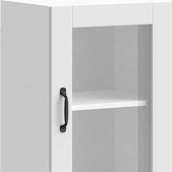 Armoire murale de cuisine avec porte en verre Porto blanc