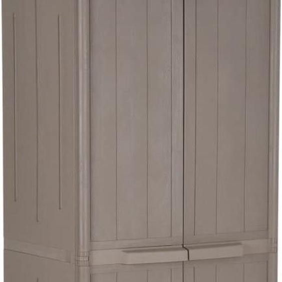 Armoire de jardin marron 65x45x172 cm PP aspect bois