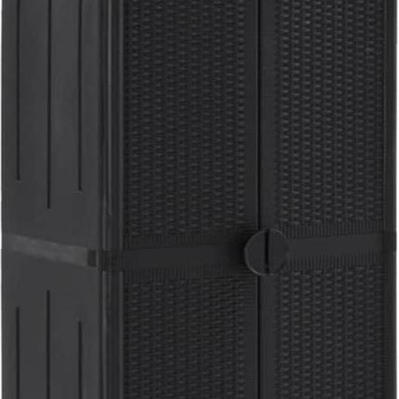 Armoire de jardin noir 65x45x172 cm PP rotin
