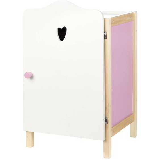 Armoire De Poupée Avec Penderie Et Étagère Scarlett Lilas, Blanc Et Naturel