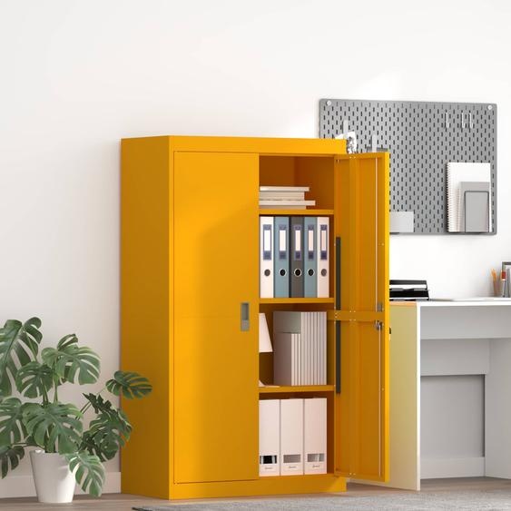Armoire de rangement 2 pcs Jaune moutarde 80 x 40 x 140 cm