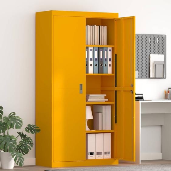Armoire de rangement 2 pcs Jaune moutarde 90 x 40 x 180 cm