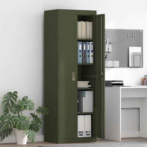 Armoire de rangement 2 pcs Vert olive 60 x 40 x 180 cm Acier