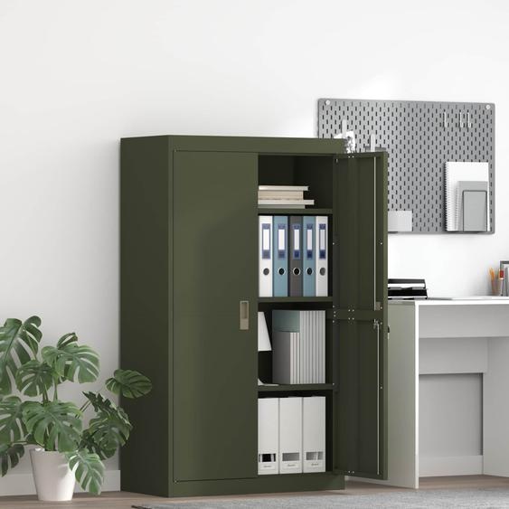 Armoire de rangement 2 pcs Vert olive 80 x 40 x 140 cm Acier