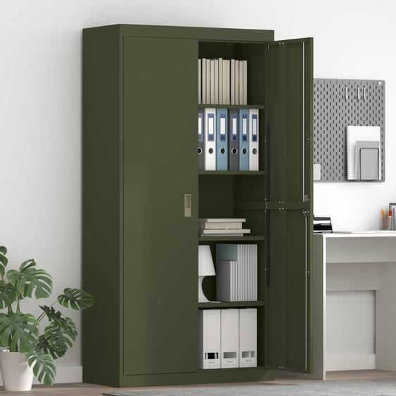 Armoire de rangement 2 pcs Vert olive 90 x 40 x 180 cm Acier