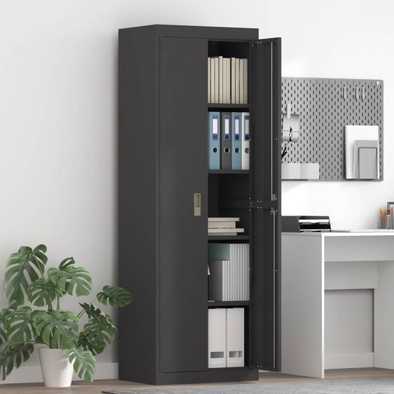 Armoire de rangement 2 pcs Noir 60 x 40 x 180 cm Acier