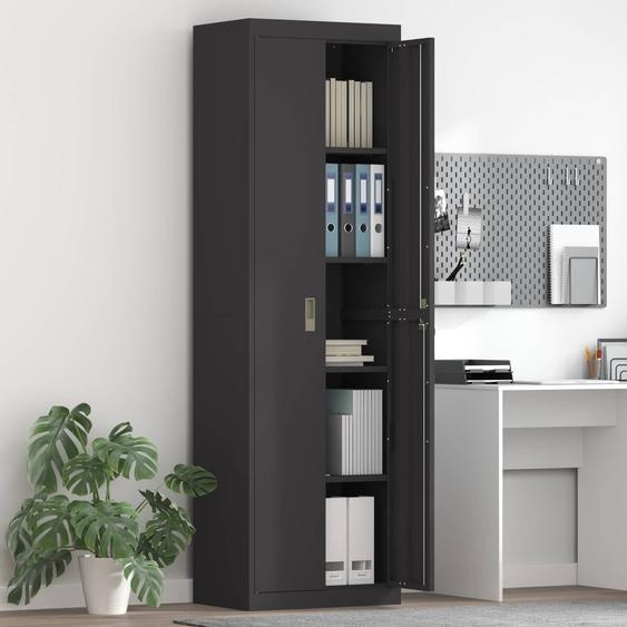 Armoire de rangement 2 pcs Noir 60 x 40 x 200 cm Acier