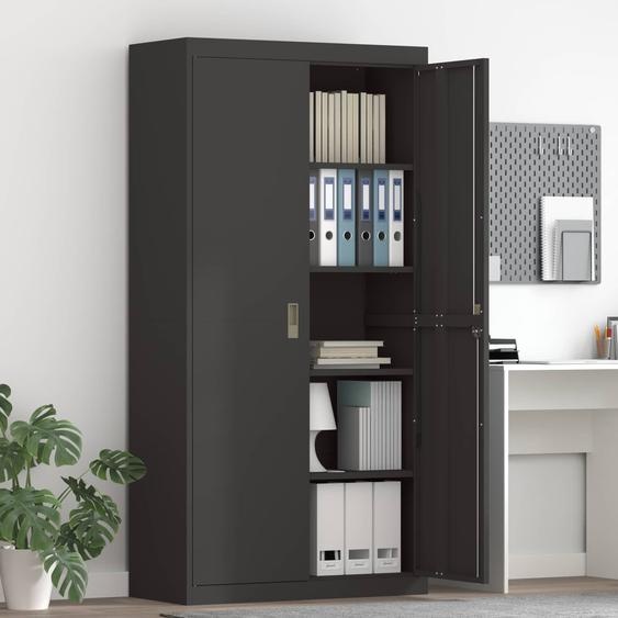 Armoire de rangement 2 pcs Noir 90 x 40 x 180 cm Acier