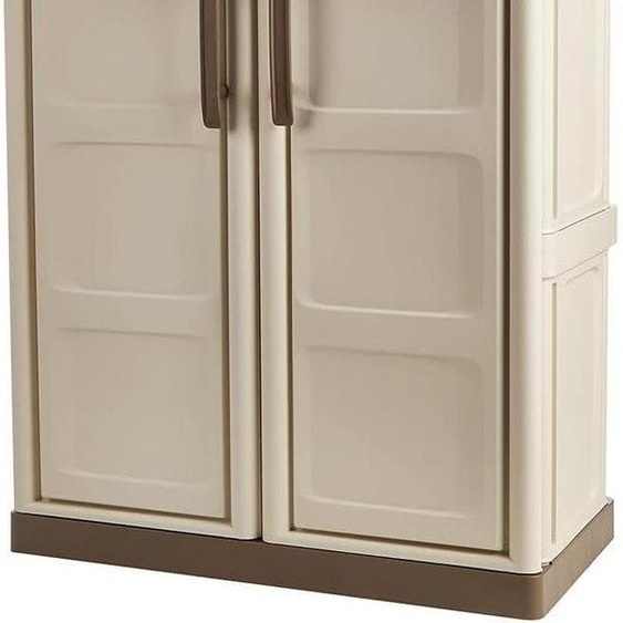 Armoire de Rangement Garage Atelier - Armoire basse 2 portes et 1 étagère Réglable Polypropylène 70 x 39 x 85.5cm Charge 20 kg