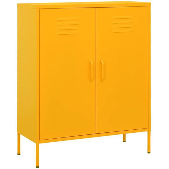 Armoire de rangement Jaune moutarde 80x35x101,5 cm Acier