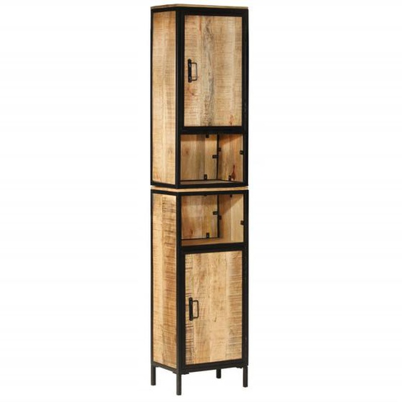 Armoire de salle de bain 40x27x180 cm fer et bois de manguier