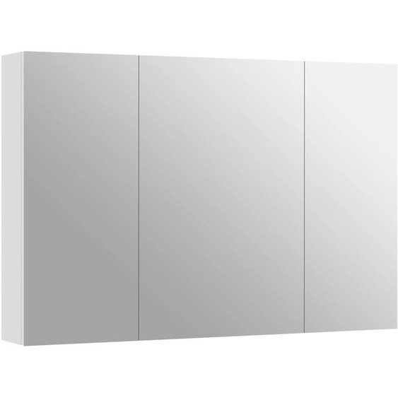 Armoire de salle de bain - Armoire murale avec miroir - 3 portes en miroir - Étagères en bois réglables - 90 x 13,5 x 60 cm - Vert armée