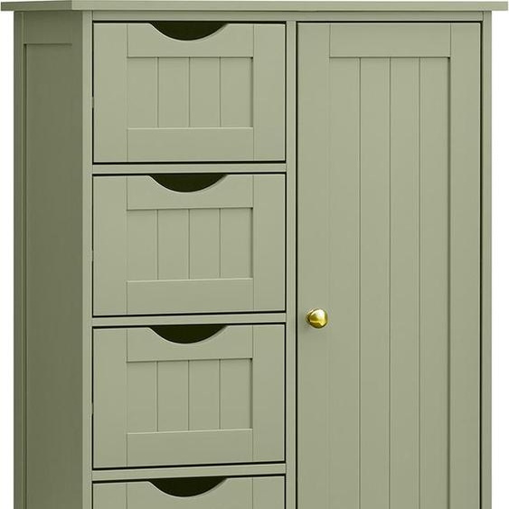 Armoire de salle de bain avec 4 tiroirs, 30 x 55 x 82 cm, vert forêt