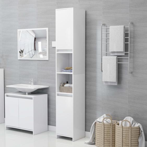 Armoire de salle de bain Blanc 30x30x183,5 cm Bois dingénierie
