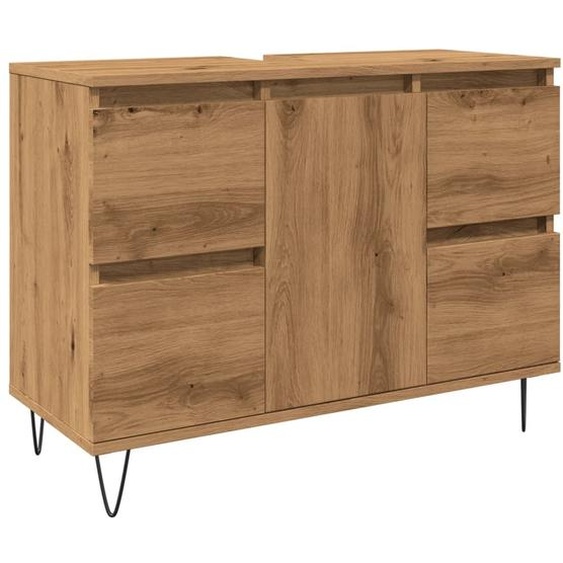 Armoire de salle de bain chêne artisanal bois dingénierie