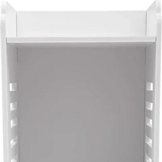 Armoire de salle de bain - Étagère indépendante - 4 niveaux - Composite PVC-bois - 24×24×80 cm - Rectangulaire - Capacité de charge 10 kg - Blanc