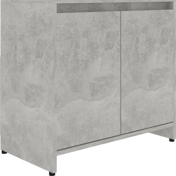 Armoire de salle de bain gris béton 60x33x61 cm bois composite