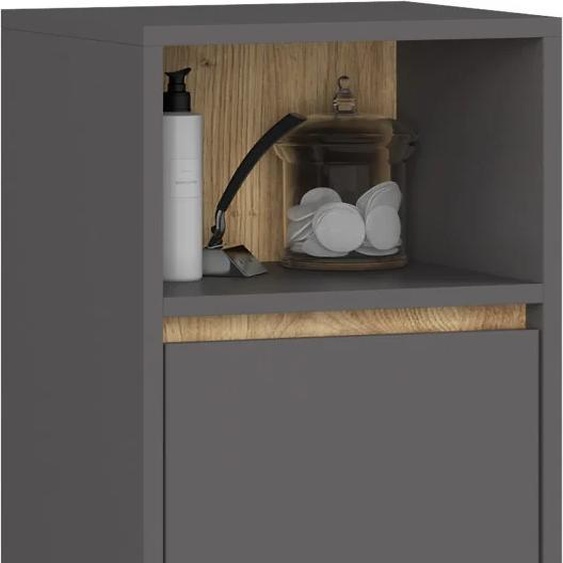 Armoire de salle de bain murale MARLION - gris / chêne artisan