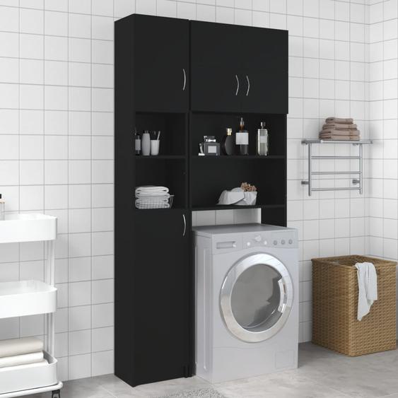 Armoire de salle de bain Noir 32x25,5x190 cm Bois dingénierie