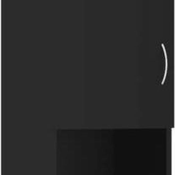 Armoire de salle de bain noire 32x25,5x190 cm bois composite