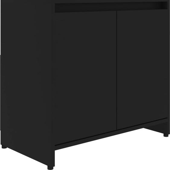 Armoire de salle de bain noire 60x33x61 cm bois composite