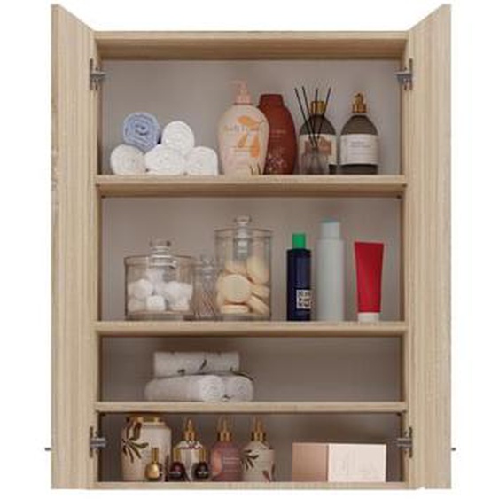 Armoire de salle de bain pour machine à laver, d: p : 30  cm, l : 64  cm, h : 90 cm, chêne sonoma