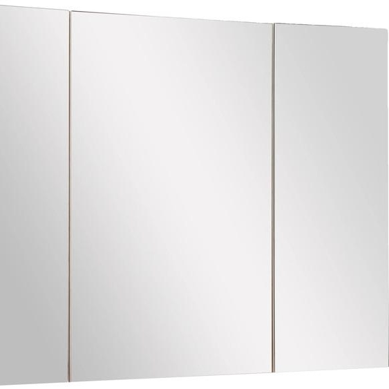 Armoire de salle de bain, surface miroir, étagères réglables, chêne