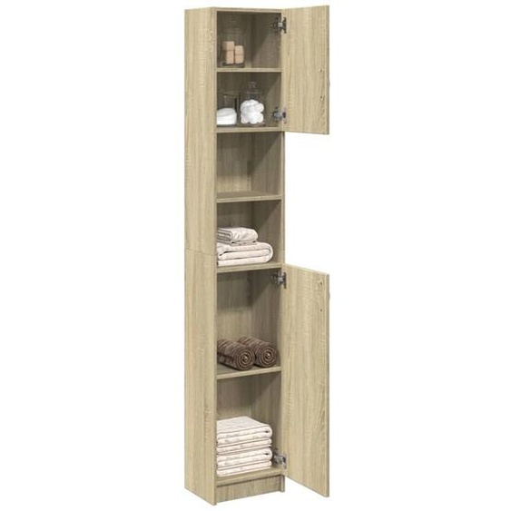 Armoire de salle de bains Chêne Sonoma 32x25,5x190 cm Matériau dérivé du bois