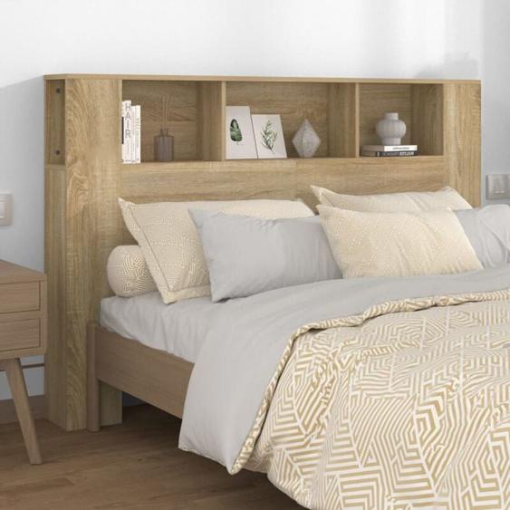 Armoire de tête de lit chêne sonoma 160x18,5x104,5 cm vidaXL