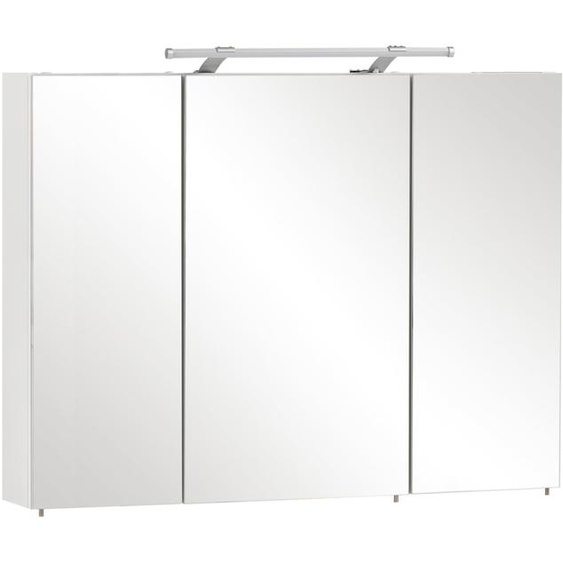 Armoire de toilette avec éclairage Möbelpartner Dorina 100 x 16 x 75 cm blanc