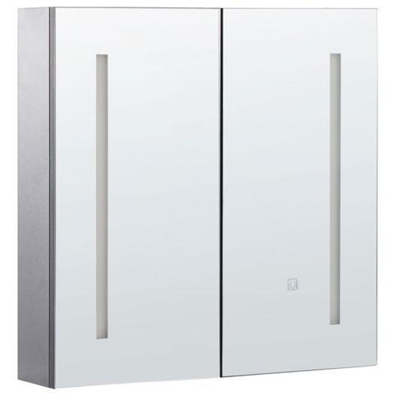 Armoire de toilette avec miroir LED 60 x 60 cm noir CHABUNCO
