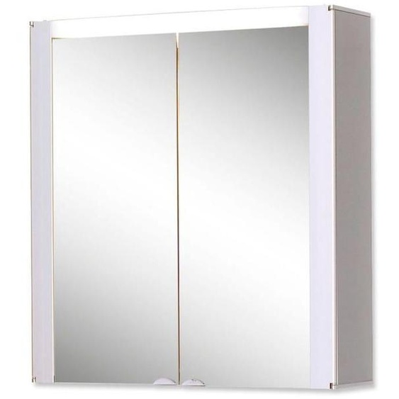 Armoire de toilette avec miroir Tromsö, 63 x 69 cm, bois, aluminium