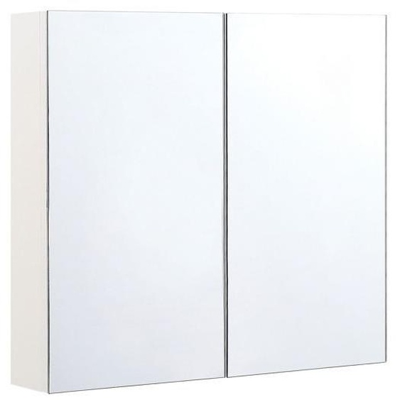 Armoire de toilette blanche avec miroir 80 x 70 cm NAVARRA