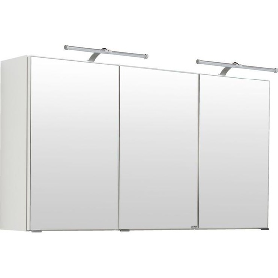 Armoire de toilette Bobbi 120cm modèle 2 3 portes et éclairage led - blanc