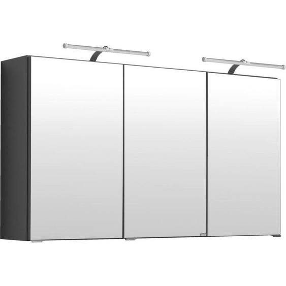 Armoire de toilette Bobbi 120cm modèle 2 3 portes et éclairage led - graphite