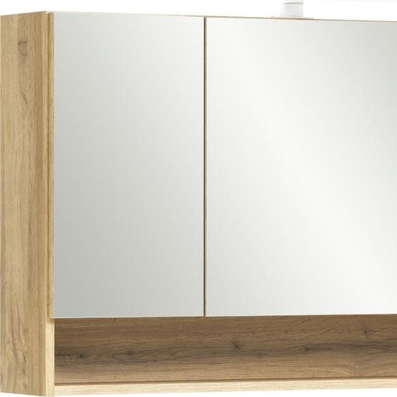 Badezimmerspiegelschrank Kaprun (B/H/T: 100x64x20 cm) in wotaneiche