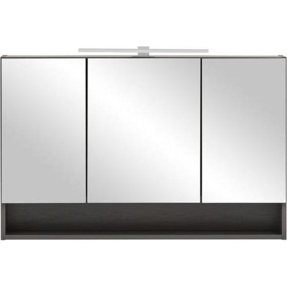 Armoire de toilette -Reproduction graphite - L 100 cm - avec éclairage LED à poser