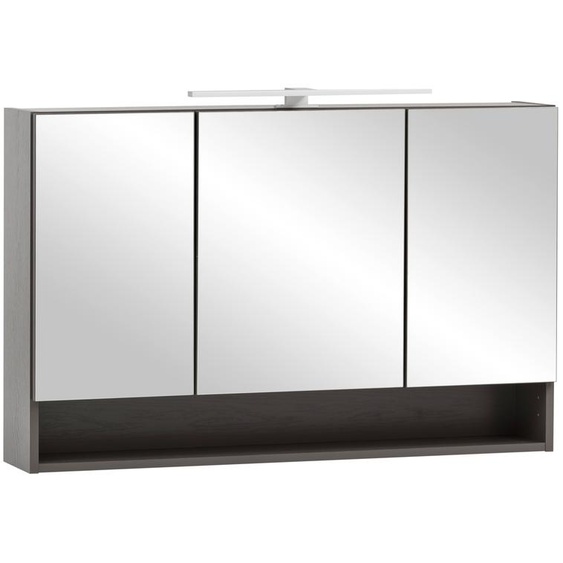 Armoire de toilette -Reproduction graphite - L 100 cm - avec éclairage LED à poser