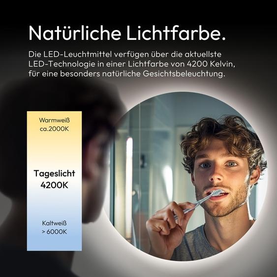 Armoire de toilette salle de bain avec éclairage Talos LED Picasso Style doré/blanc Ø 60cm - armoire de toilette de haute qualité avec interrupteur à bascule - armoire de toilette salle de bain