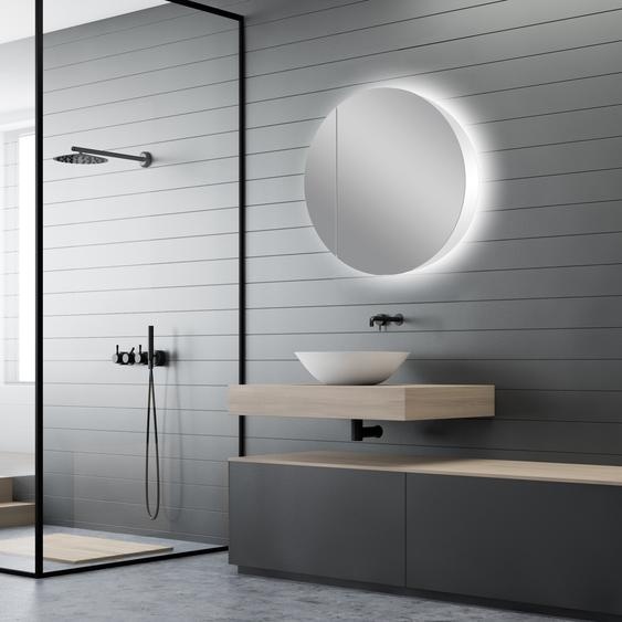 Armoire de toilette salle de bain avec éclairage TALOS Picasso Style blanc Ø 60cm - avec corps en aluminium de haute qualité - Meuble de salle de bain moderne avec éclairage LED intégré