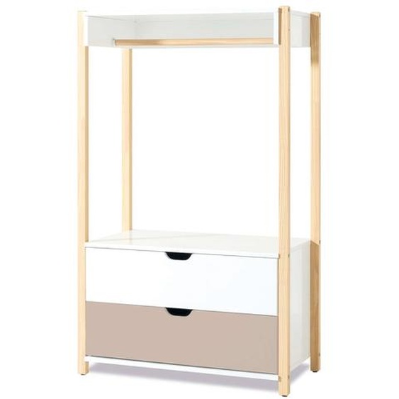 Armoire Denfant Montessori (crochet Et Tiroirs) Beige