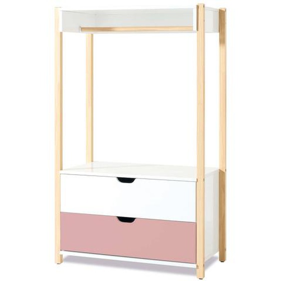 Armoire Denfant Montessori (crochet Et Tiroirs) Quartz Rose