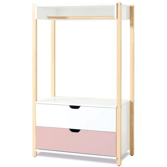 Armoire Denfant Montessori (crochet Et Tiroirs) Rose